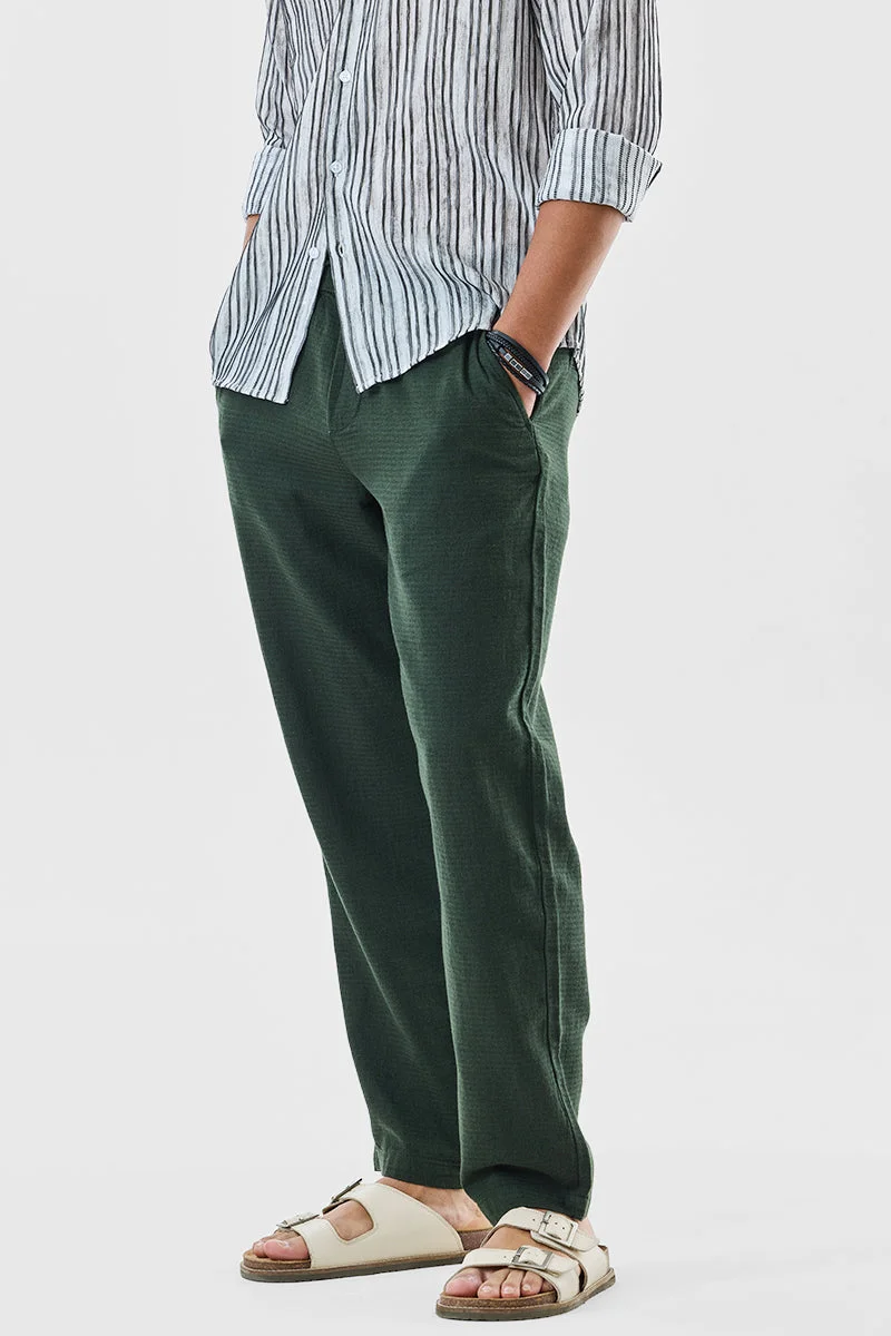 SNITCH بنطلون كتان مريح بقصة فضفاضة وملمس مميز