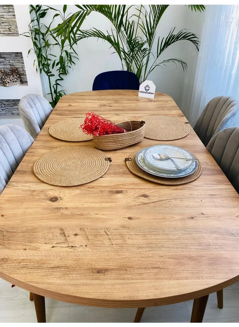 BDZ Deri BDZ Leather Jute Wicker American Service Plate and Basket 5 Pieces
