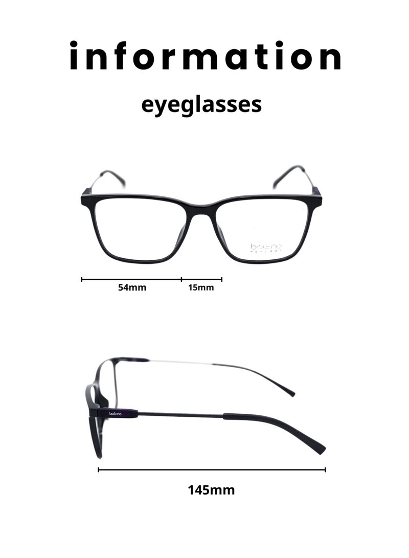 Baleno Square Frame Eyeglasses with Premium, High-Quality Lenses - Durable & Stylish Prescription Glasses for All-Day Comfort - Image 2