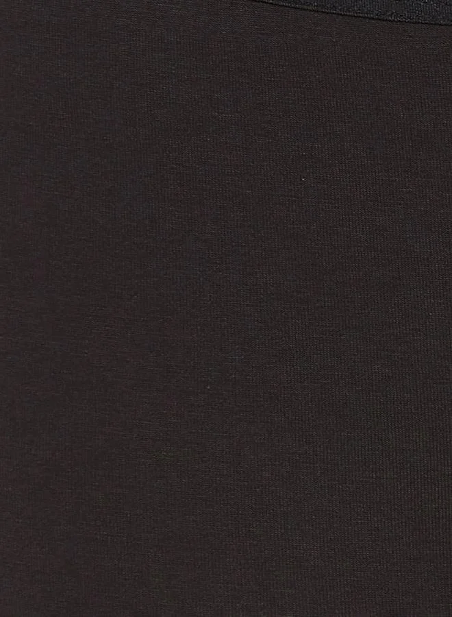 Clovia  Black Mid-Waist Cotton Blend Boyleg Panty for Women | Best Price UAE