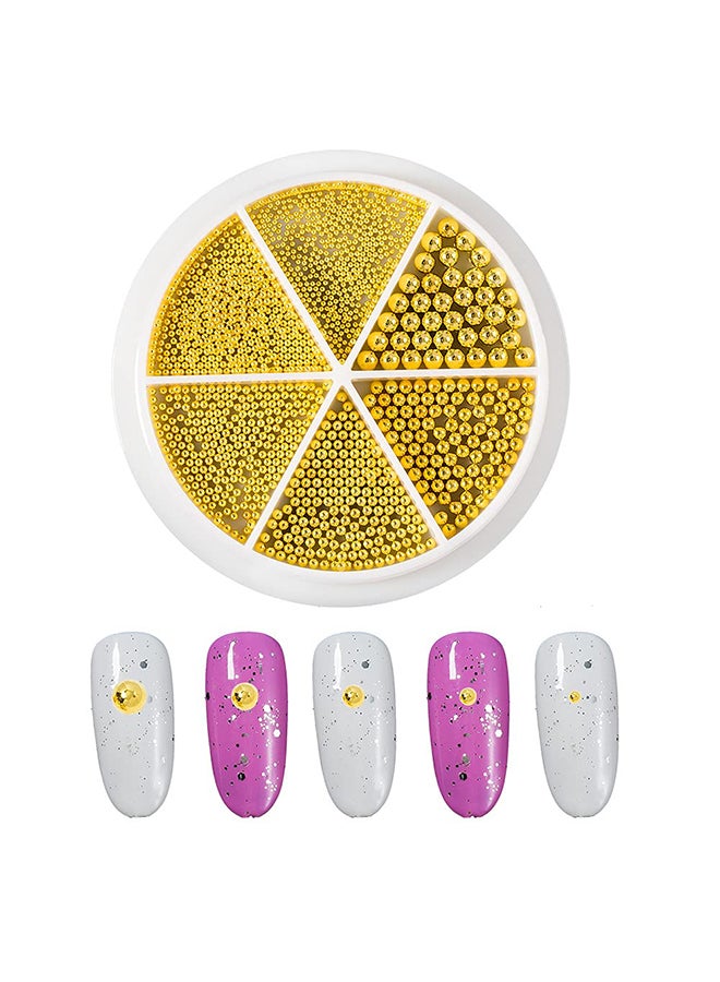 brunson Nail Art Accessories Mixed Size Metal Caviar Beads Dark Silver 3D Design Fingernails Toenails Decoration Manicure Tips Charms NACG