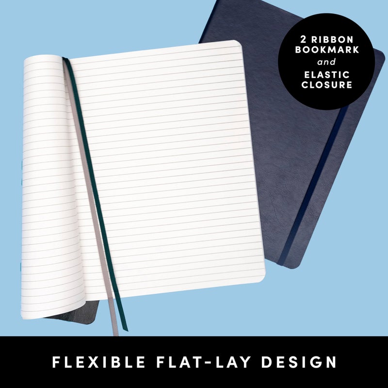 PAPERAGE Softcover Lined Journal Notebook (Periwinkle), 160 Pages, Medium College Ruled Notebook, 5.6 inches x 7.9 inches - 100 GSM Premium Paper, Soft Vegan Leather Journal for Home, Work & School - Image 3