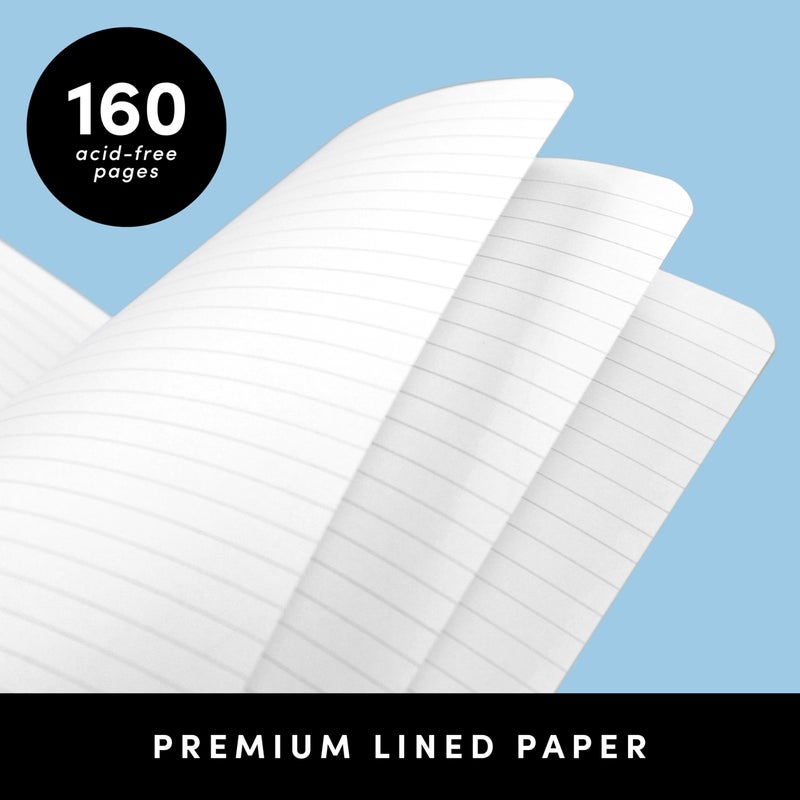 PAPERAGE Softcover Lined Journal Notebook (Periwinkle), 160 Pages, Medium College Ruled Notebook, 5.6 inches x 7.9 inches - 100 GSM Premium Paper, Soft Vegan Leather Journal for Home, Work & School - Image 4
