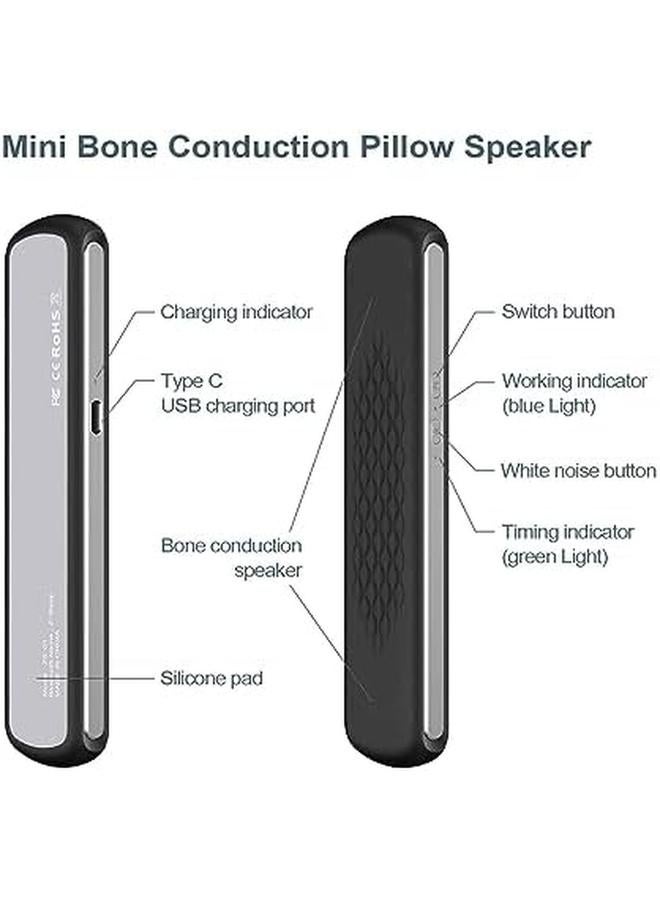Excefore Pillow Speaker Bone Conduction Stereo Mini Portable Bluetooth Sleep Stereo Portable Pillow Speaker Insomnia White Noise Machine For Deep Sleeping Side Sleepers Black - Image 2