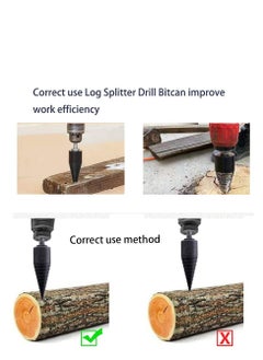Generic Firewood Log Splitter Drill Bit Set, Wood Splitter Drill Bits, Removable Firewood Log Splitter Drill Bit, for Hand Drill Stick-hex+Square+Round,for Household Removable Wood Electric Drill  - Image 4