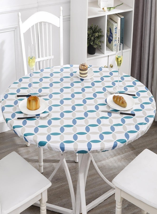 Walrus Round Vinyl Fitted Tablecloth with Flannel Backing Elastic Edge Design Table Cover Waterproof Oil-Proof PVC Table Cloth Stain-Resistant Best for 45"-56" Round - Image 4