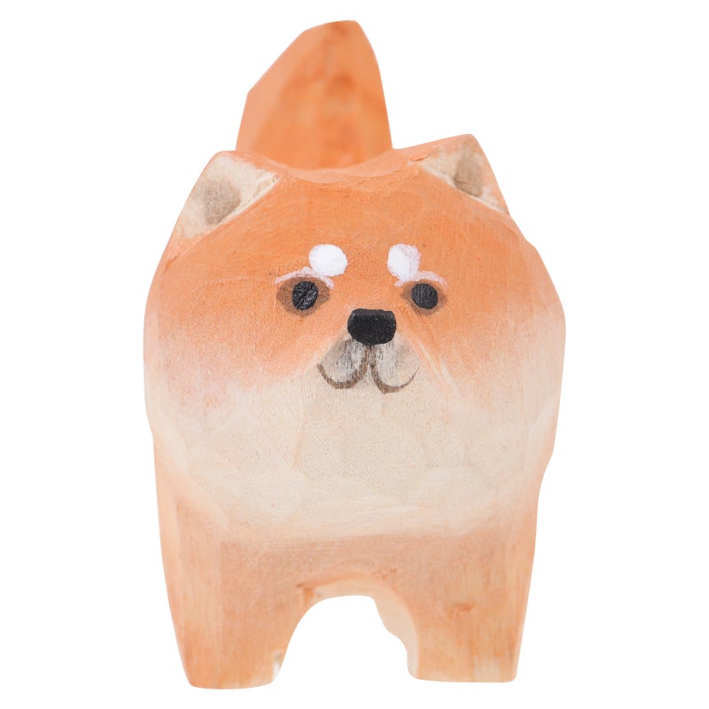 2pcs Ornament Wood Carved Decor Home Dog Figurine Adornment - Image 1