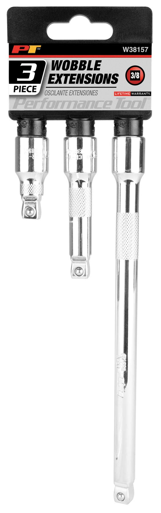 Performance Tool W38157 3 Piece 38 Drive Wobble Extension Set 134 3 8