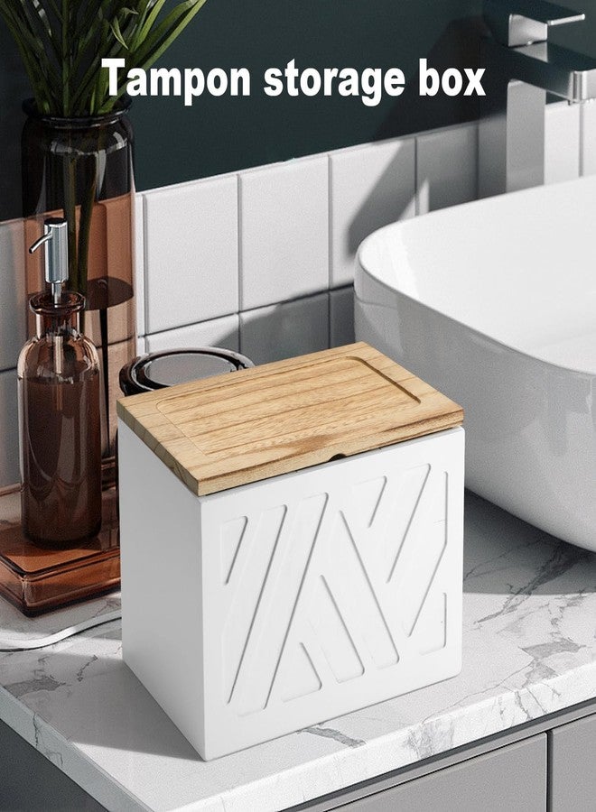 MROUEN Tampon Holder for Bathroom,White Feminine Product Organizer,Girl Stuff Box for Bathroom,Pad and Tampon Organizer for Bathroom,Pad Holder for Bathroom,Shark Week Bathroom Organizer,Bathroom Accessories - Image 4