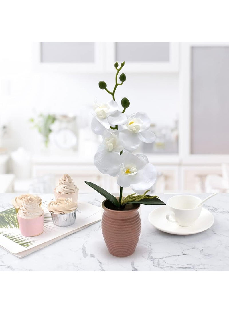 Artificial Phalaenopsis Flowers 4 Pcs, 15” Artificial Flowers, Fake Silk Orchids with Stem Leaves for Valentine's Day Home Office Wedding Party Décor - Image 4