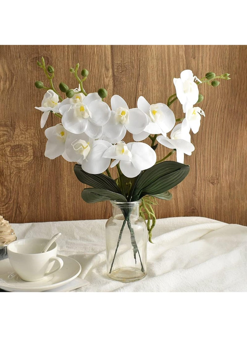 Artificial Phalaenopsis Flowers 4 Pcs, 15” Artificial Flowers, Fake Silk Orchids with Stem Leaves for Valentine's Day Home Office Wedding Party Décor - Image 5