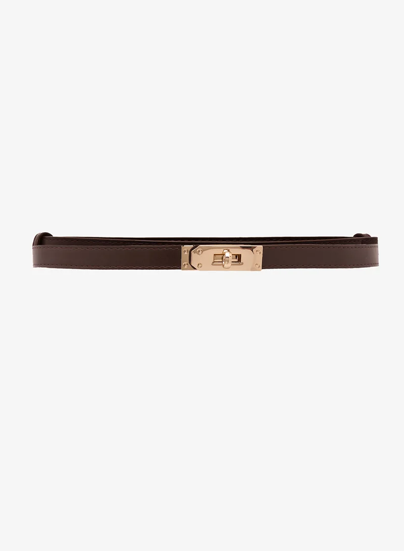 Ginger Slim Belt With Gold Buckle