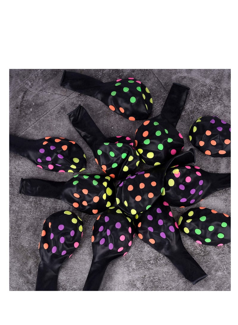 SYOSI Neon Glow Balloons, 50 Pieces UV Neon Party Supplies Blacklight Reactive Fluorescent Polka Dots Balloons Glow in the Dark Neon Latex Balloons for Birthday Wedding Arch Party Decoration - Image 5