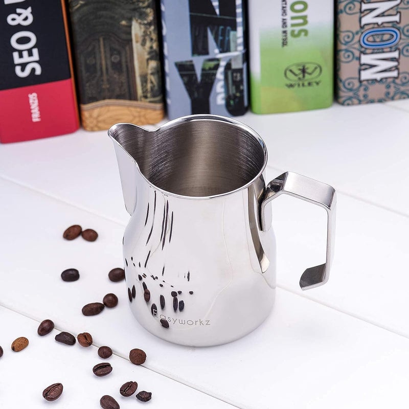 Easyworkz Espresso Steaming Pitcher Stainless Steel 15 oz Coffee Frothing Picther Milk Jug Cappuccino Latte Art Cup - Image 5