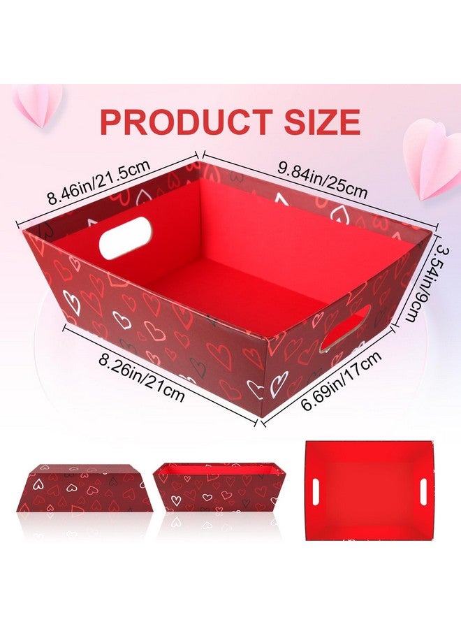 Kolewo4ever 36 Pieces 12 Pack Valentine'S Day Basket Gift Set 8X10'' Gifts Baskets For Gifts Empty To Fill With Basket Empty Basket Bags Red Pull Bows (Valentine'S Day) - Image 2