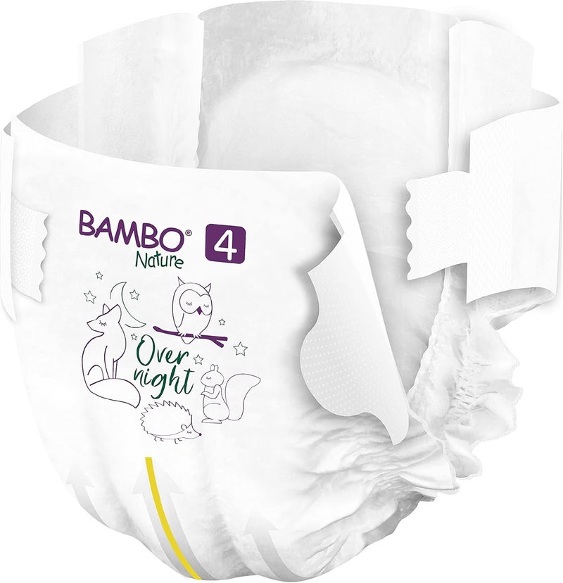 BAMBO NATURE حفاضات بامبو ناتشر الليلية للأطفال مقاسات 3 إلى 6 حجم 4 96 قطعة - Image 4