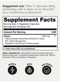 Toniiq Ultra High Strength Tribulus Capsules - 95% Steroidal Saponins - 1300mg Concentrated Extract Formula for Testosterone - 120 Caps  - Image 2