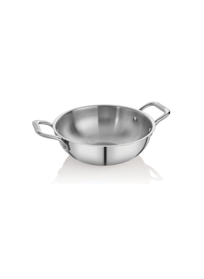 Embassy Stainless Steel Premium Thickply Kadhai (2500 ml, Size 13) - Image 1