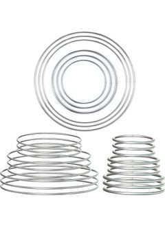 24 Pieces Metal Rings Hoops Metal Dream Catcher Rings Metal Macrame Rings Steel Craft Rings Metal Floral Hoop For Wreaths Macrame Projects(Gold 3.5/5/ 7.5/10/ 12/16 Cm)