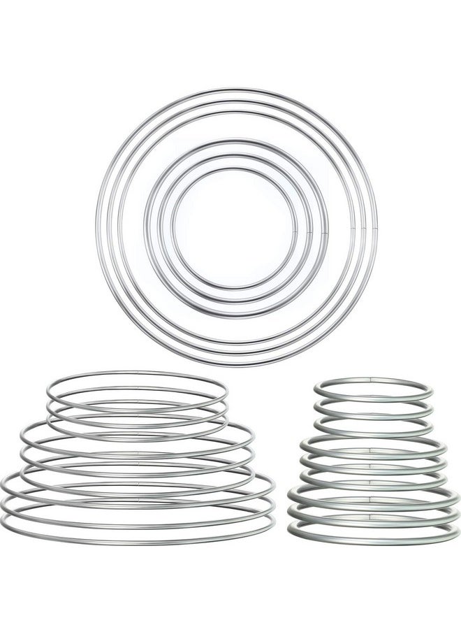 Hotop - 24 Pieces Metal Rings Hoops Metal Dream Catcher Rings Metal Macrame Rings Steel Craft Rings Metal Floral Hoop For Wreaths Macrame Projects(Gold 3.5/5/ 7.5/10/ 12/16 Cm) - Image 1