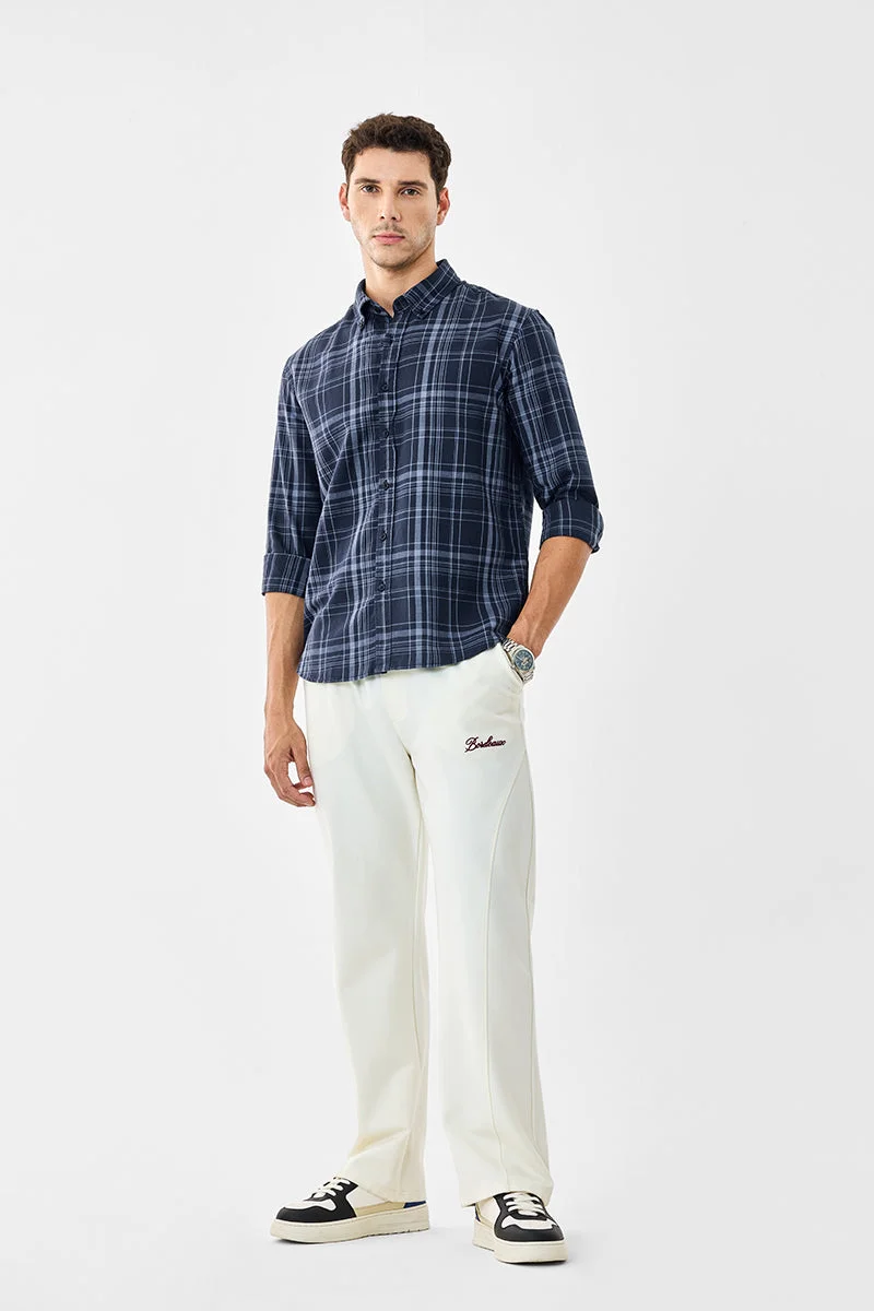 SNITCH Linen Blend Plaid Regular Fit Shirt