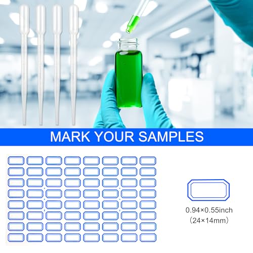 ETTSNU 10PCS 4ml Clear Glass Vials with Screw Caps and PE pad, 1 Dram Small Lab Sample Vials with Lids, Leak-Proof Liquid Storage Empty Vial (with Droppers and Marker Stickers) - Image 4