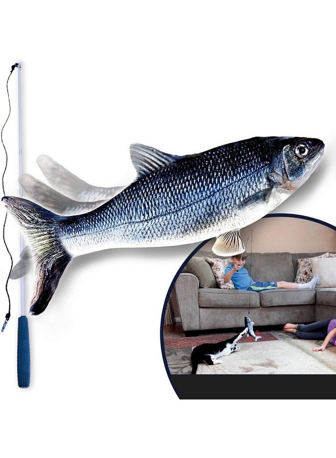 Ontel Flippity Fish Interactive Cat Toy With Catnip & Fishing Pole  Touch Activated, Rechargeable Pet Toy To Help Reduce Stress & Bad Behavior (Pack Of 1)  As Seen On Tv