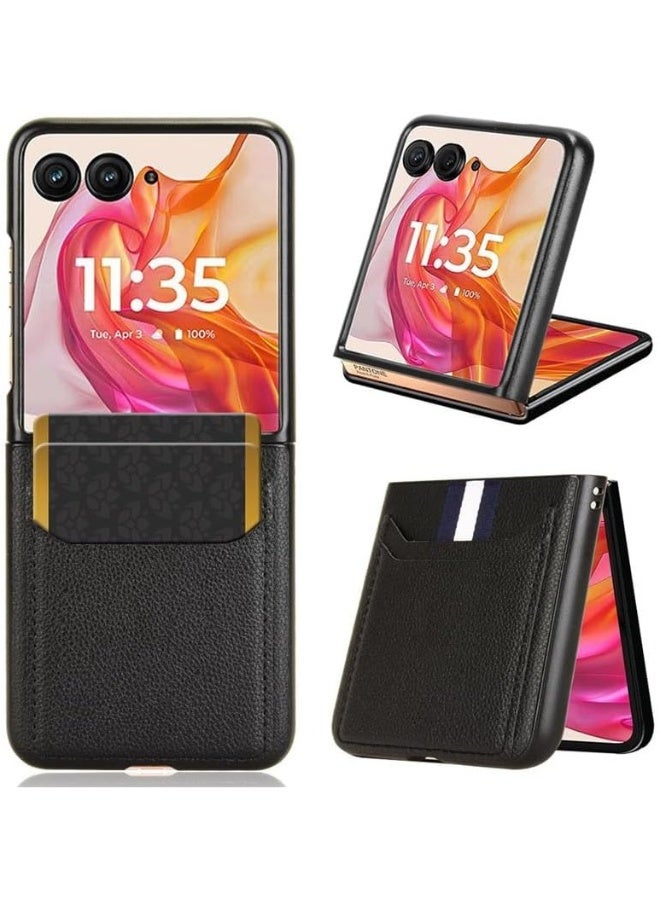 Case for Motorola Razr 50 Ultra（2024）,Durable Anti-fingerprint Shockproof Anti-Scratch Non-Slip Foldable Cover with Card Slot  - Image 2