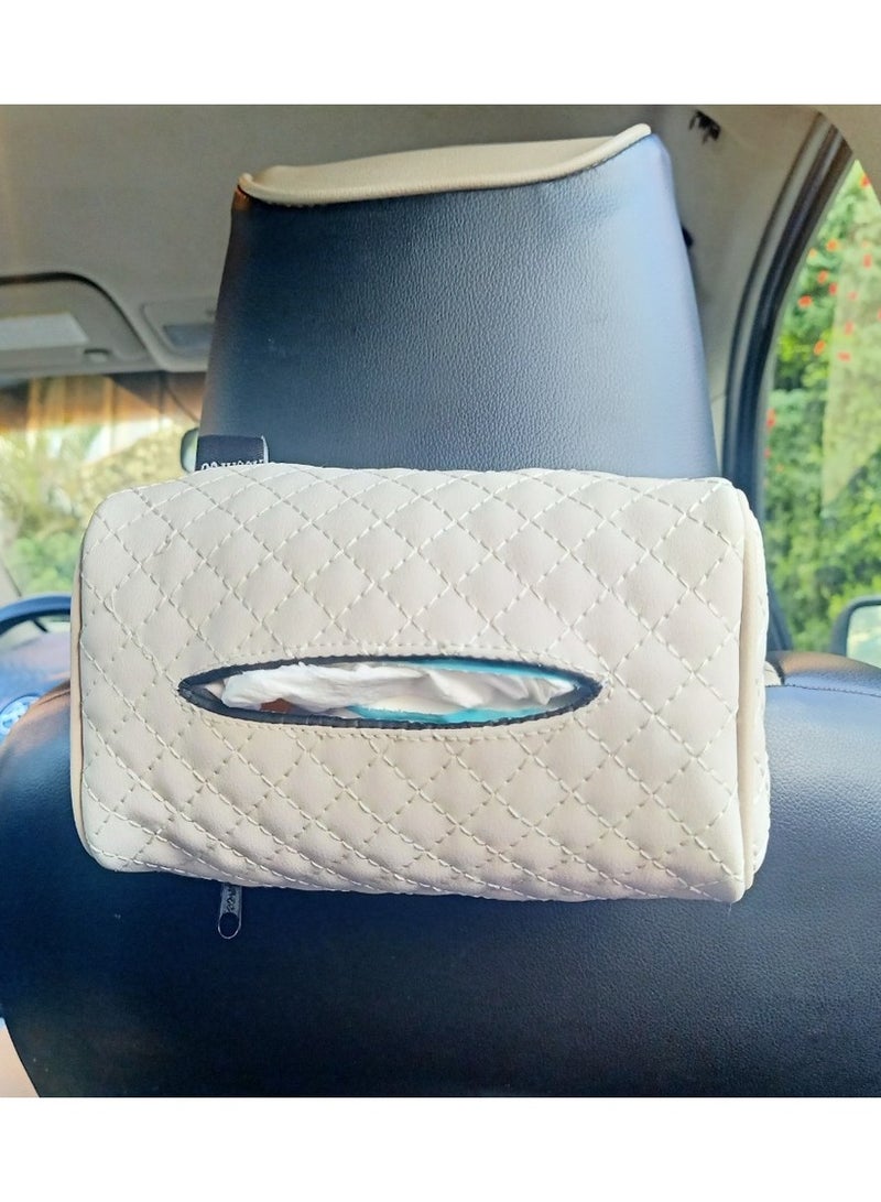 Assafco Assafco Car Leather Tissue Holder square embroidery - Image 1
