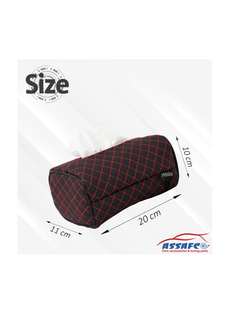 Assafco Assafco Car Leather Tissue Holder square embroidery - Image 3