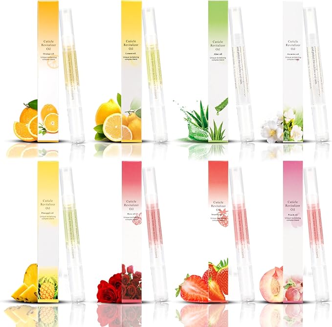 Meschett Nail Nutrition Pen6PCS Nail Cuticle Oil Pen Set Nail Nutrition Oil Nail Care for Repairing Cracked the Dry Cuticle Mix Flavors - Image 1