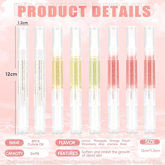 Meschett Nail Nutrition Pen6PCS Nail Cuticle Oil Pen Set Nail Nutrition Oil Nail Care for Repairing Cracked the Dry Cuticle Mix Flavors - Image 2