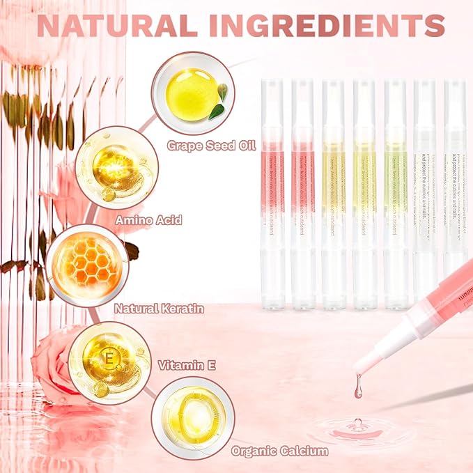 Meschett Nail Nutrition Pen6PCS Nail Cuticle Oil Pen Set Nail Nutrition Oil Nail Care for Repairing Cracked the Dry Cuticle Mix Flavors - Image 3