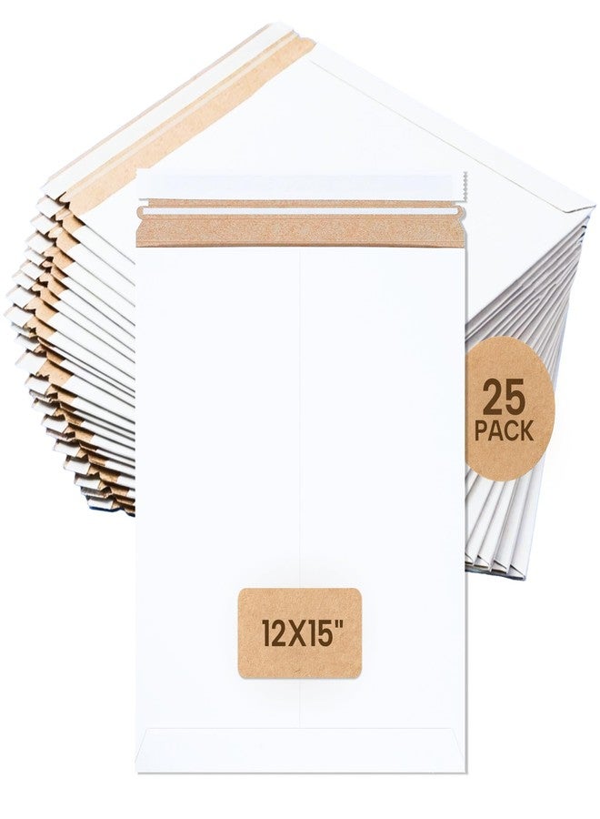 BOX USA مغلفات كرتونية صلبة من بوكس يو إس إيه، مقاس 12 × 15 بوصة (عبوة من 25 مغلفًا) - مغلفات كرتونية للصور والأعمال الفنية والشهادات - تبقى مسطحة - Image 1