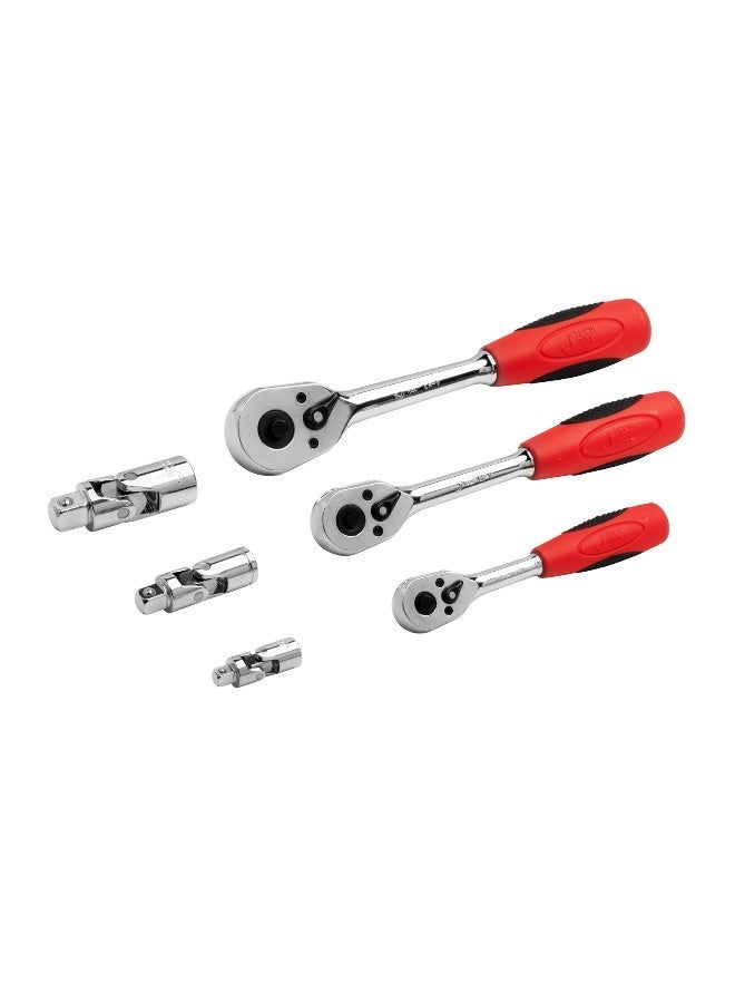 jetechtool Jetech 150-Piece Socket Wrench Set, Includes 1/2 Inch, 1/4 Inch and 3/8 Inch Drive Ratchet Handles with Metric/SAE Sockets, Impact Sockets, Torx Bits, E-Torx Sockets, Combination Wrenches and Adapters - SK-150SP - Image 4