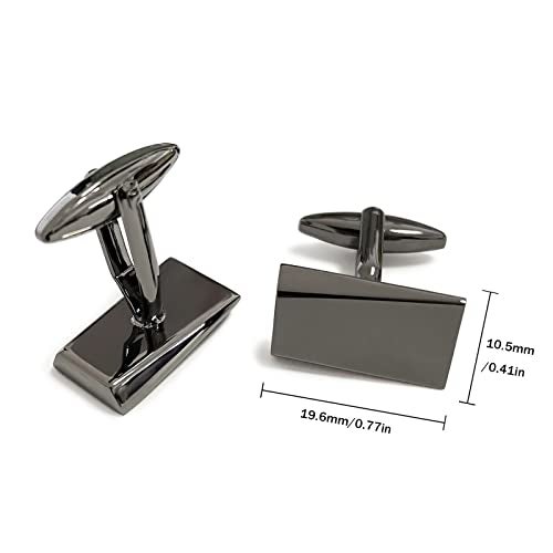 MERIT OCEAN Black Classic Cufflinks for Men Stainless Steel Wedding Business Gifts - Image 5