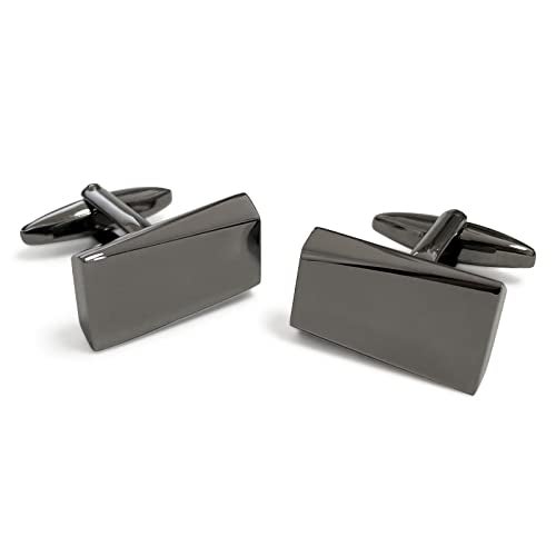 MERIT OCEAN Black Classic Cufflinks for Men Stainless Steel Wedding Business Gifts - Image 3