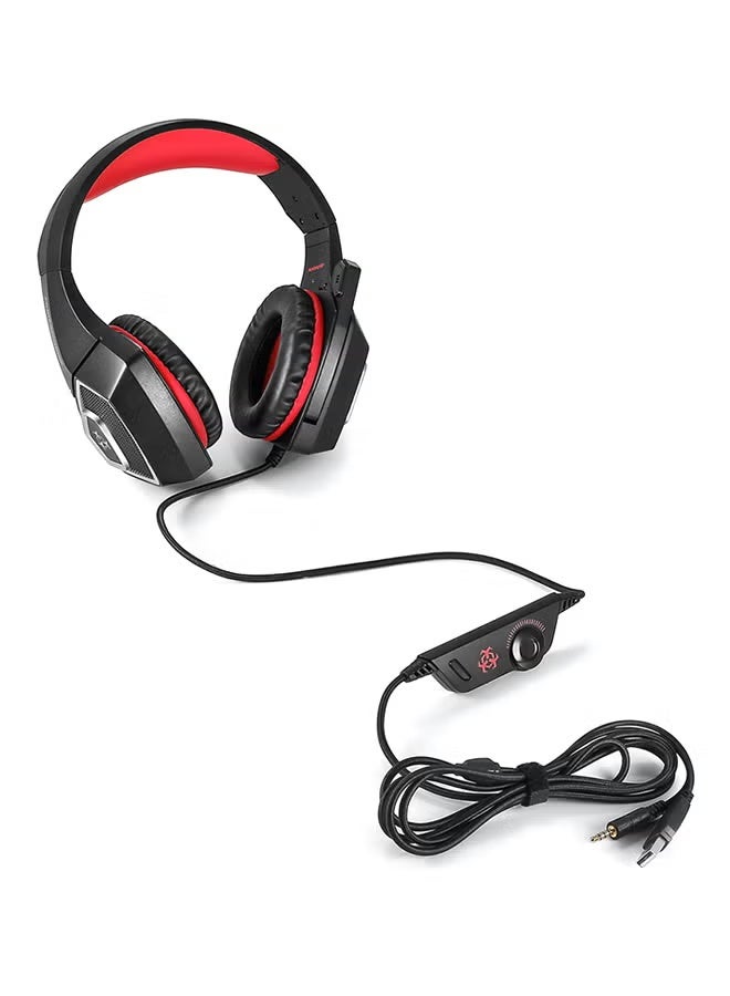 Hunterspider V-1 Wired Gaming Headset – 3.5mm Over-Ear Headphones with Noise Cancelling Mic & LED Lights Compatible with PC, Laptop, PS4, Xbox One - Image 5