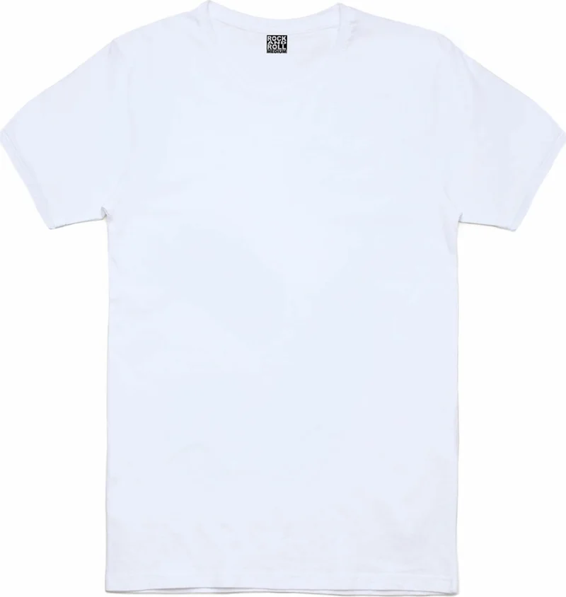 Rock&Roll Plain Unprinted Basic White Short Sleeve Women's T-Shirt