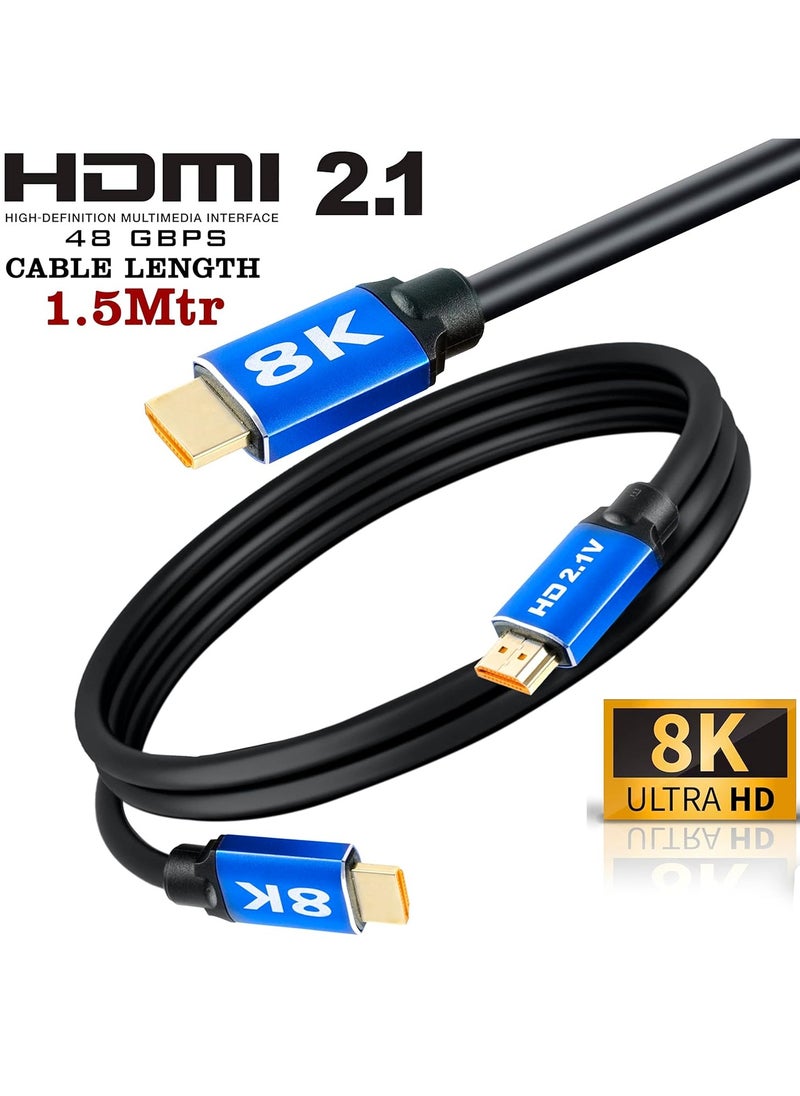 فلوينغ كابل HDMI 8K 2.1 48Gbps للتلفزيون والكمبيوتر وجهاز فك التشفير PS4 وPS5 كابل توصيل 8K 60Hz 4K 120Hz  - Image 1
