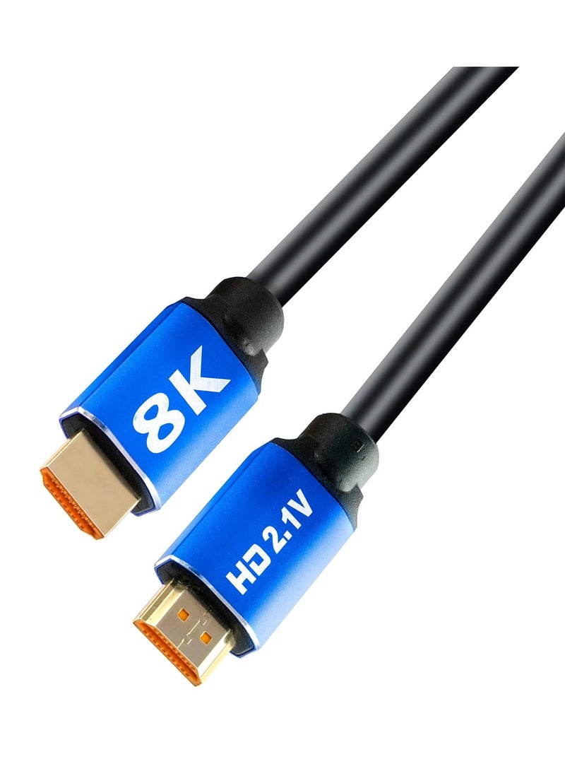 كابل HDMI 8K 2.1 48Gbps للتلفزيون والكمبيوتر وجهاز فك التشفير PS4 وPS5 كابل توصيل 8K 60Hz 4K 120Hz