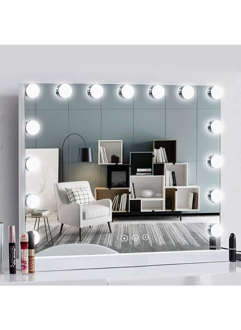 LIMOS - Lighted Vanity Mirror Hollywood Style Makeup Vanity Mirror with Lights and Touch button 3Color models Cosmetic Mirror (15 Bulbs) - Image 1