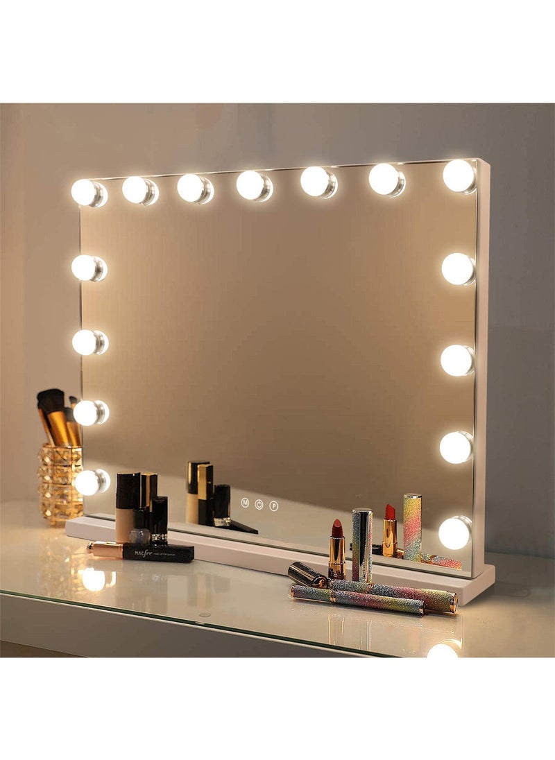 LIMOS - Lighted Vanity Mirror Hollywood Style Makeup Vanity Mirror with Lights and Touch button 3Color models Cosmetic Mirror (15 Bulbs) - Image 1