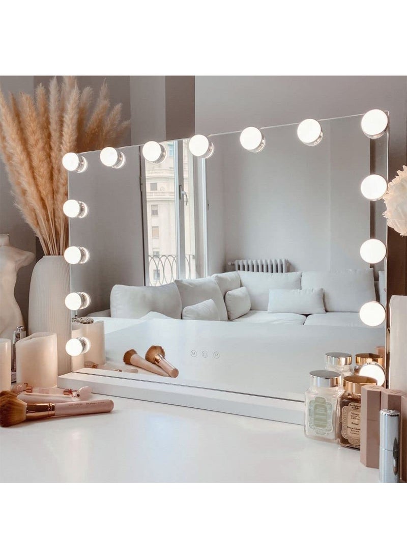 LIMOS - Lighted Vanity Mirror Hollywood Style Makeup Vanity Mirror with Lights and Touch button 3Color models Cosmetic Mirror (15 Bulbs) - Image 1