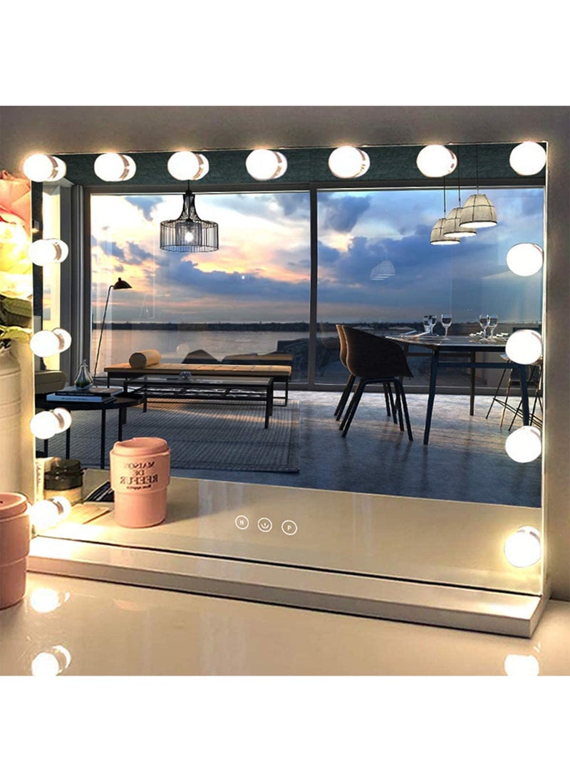 LIMOS - Lighted Vanity Mirror Hollywood Style Makeup Vanity Mirror with Lights and Touch button 3Color models Cosmetic Mirror (15 Bulbs) - Image 1