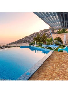 DubaiGallery Solid Wood Interlocking Flooring Tiles Acacia Deck Tiles, Floor Tiles for Both Indoor and Outdoor Use, Waterproof All Weather 5 Slat  - Image 4