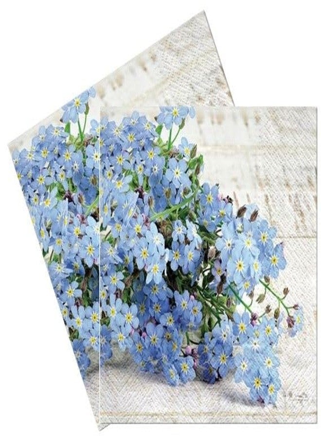 Importer AM مناديل غداء مزخرفة من AM Décor عدد 20 - 3 طبقات ناعمة - 13" × 13" (غير مطوية) لا تنساني - Image 2