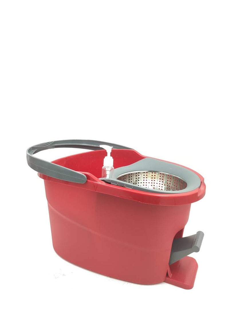 360 Degree Rotating Magic Mop Set With Red Bucket