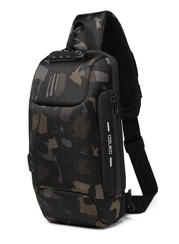 أوزوكو حقيبة ظهر بحمالة كتف مضادة للسرقة وحقيبة ظهر كروسبودي مقاومة للماء مع منفذ شحن USB خفيف الوزن غير رسمي - Image 1