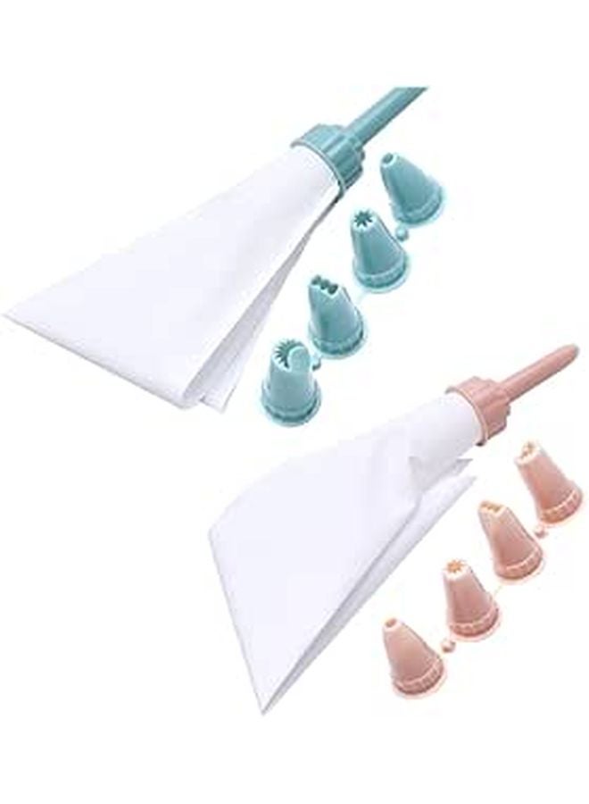 Reusable Icing Piping Bags Set of 2 Pastry Bags with Tips for Cake Decorating Random Color - Image 1